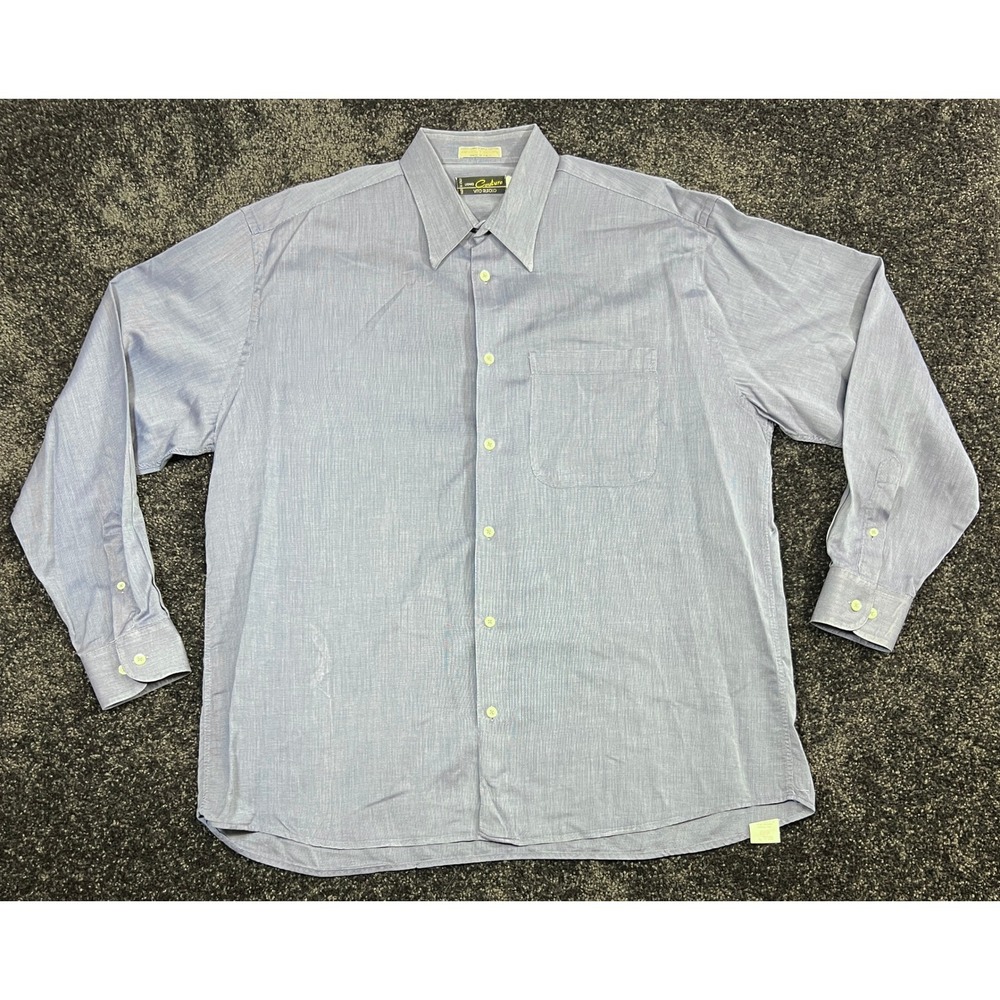Uomo Couture Vito Rufolo Blue Dress Shirt Long Sleeve Italy Made Cotton *Read